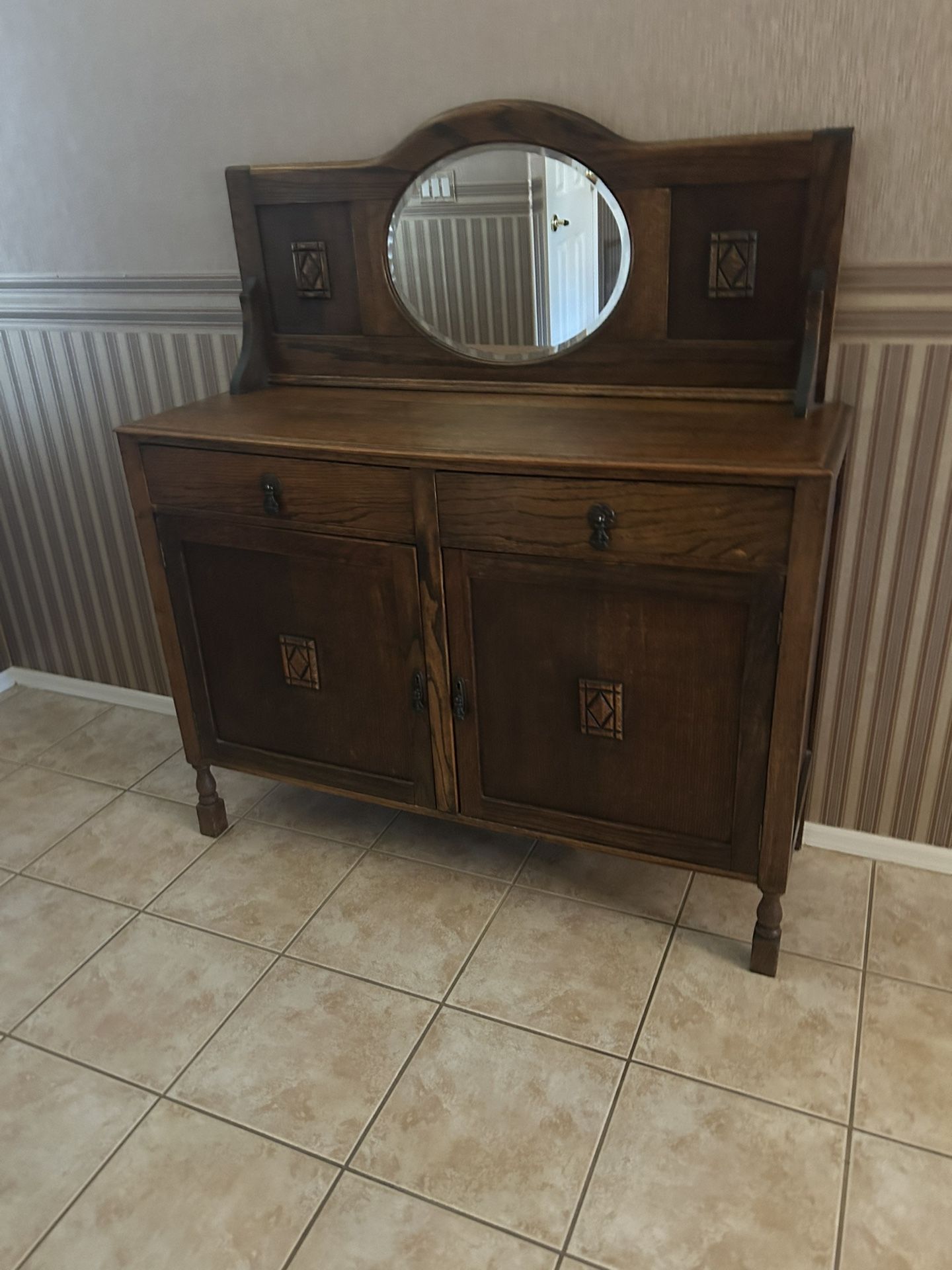 Antique Cabinet With Mirror