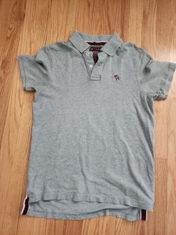 ABERCROMBIE & FITCH, gray,  Polo Muscle Shirt- Sz M