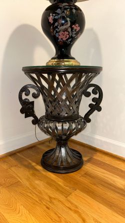 Vintage Wrought Iron Urn Planter