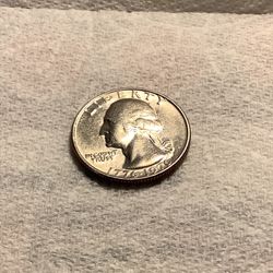 Rare 1976 Quarter, DOD, Struck Thru Grease On Drum