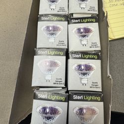 Selling a brand new pack of Sterl Lighting Quartz Halogen MR16 GU5.3 bulbs.