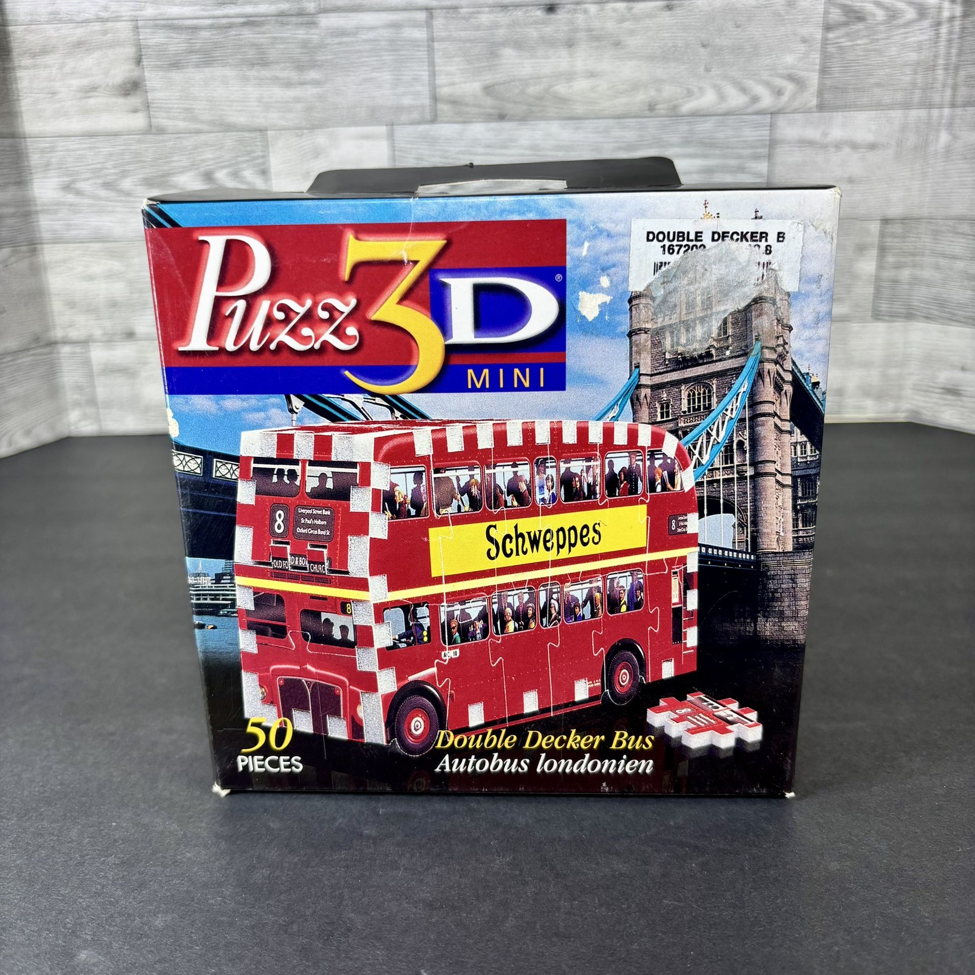 Vintage 90s Double Decker Bus 3D Mini Jigsaw Puzzle Made by Wrebbit Puzz-3D