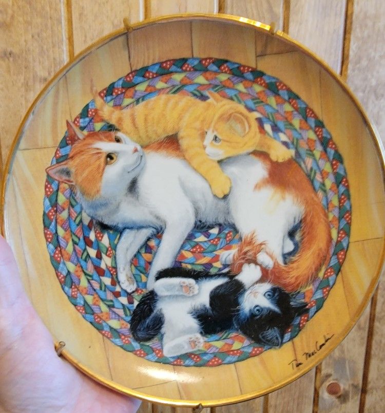 Snug On A Rug Countryside Cats Collector Plate Franklin Mint Turi MacCombie