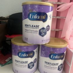 3 Cans Of Enfamil Gentlease Formula 