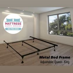 Metal Bed Frame Adjustable To Queen Or King Size New From Factory Same Day Delivery Available
