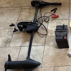 Never Used- Minn Kota Electric Motor- Endura 5 Speed And Battery  