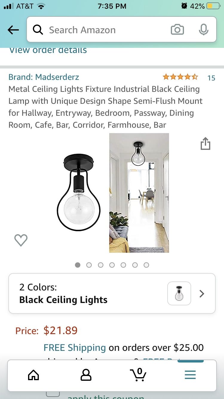 Metal Ceiling Lights Fixture Industrial Black Ceiling Lamp with Unique Design Shape Semi-Flush Mount