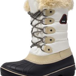 DREAM PAIRS Women's Warm Faux Fur Lined Mid Calf Winter Snow Boots 