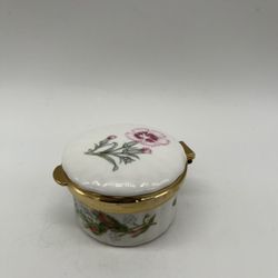 Vintage Ainsley Wild Tudor  Porcelain Trinket Box. Made In England Bone China