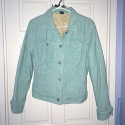 Gap aqua/blue corduroy jacket with lining- great for fall- medium