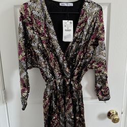 Zara Dress With Vibrant Sequins