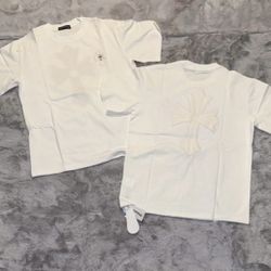 Brand New With Leather And Metal Chrome Hearts Shirt 