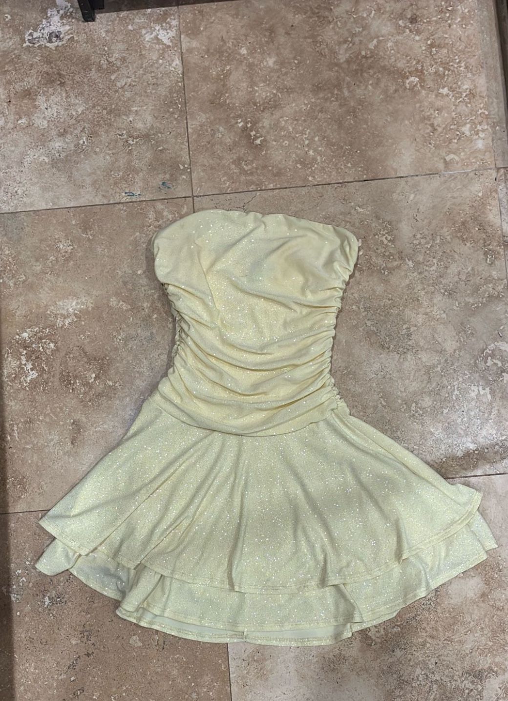 Windsor XS Yellow Glitter Strapless Dress