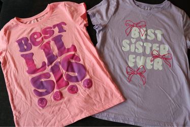 Girls Sister Graphic T-Shirts Set of 2