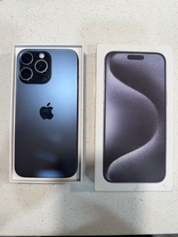iPhone 15 Pro Max 256GB – Unlocked – Excellent Condition – Like New – Blue Titanium