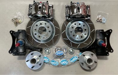 1963 - 70 Chevy C10 Big Brake Disc Brake Kit Show chrome Calipers 2.5” drop spindles 13” rotors 5x5 bolt pattern