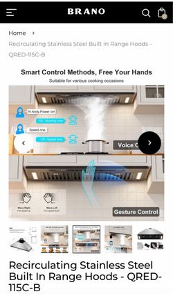 Brano insert hood exhaust hood 30inch