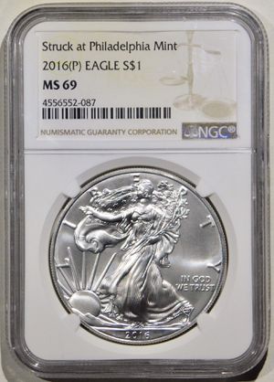 Photo 2016-(P) American Silver Eagle NGC MS-69