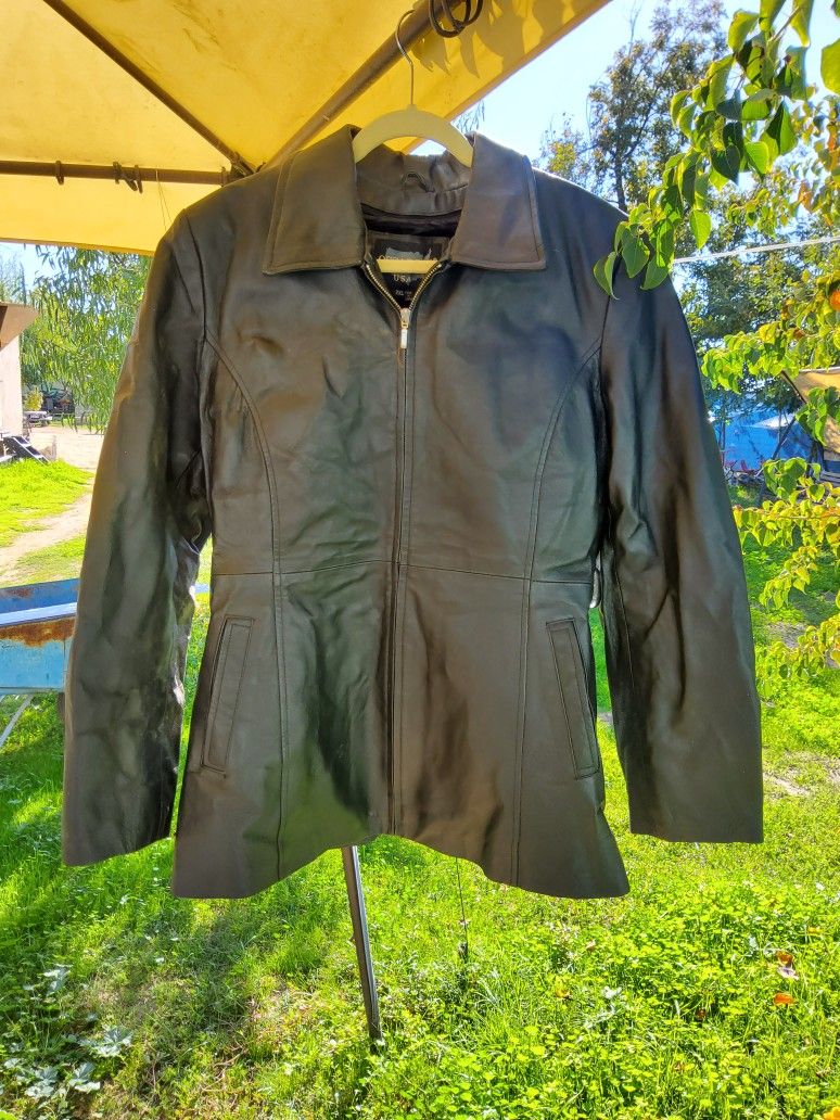Mens Leather Jacket Size 2XL