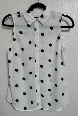 Banana Republic Polka dot Sleeveless blouse top shirt  women's size XS extra Small P