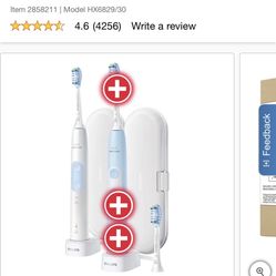 Philips Sonicare Optimal Clean Rechargeable Electric Toothbrush, 2-pack