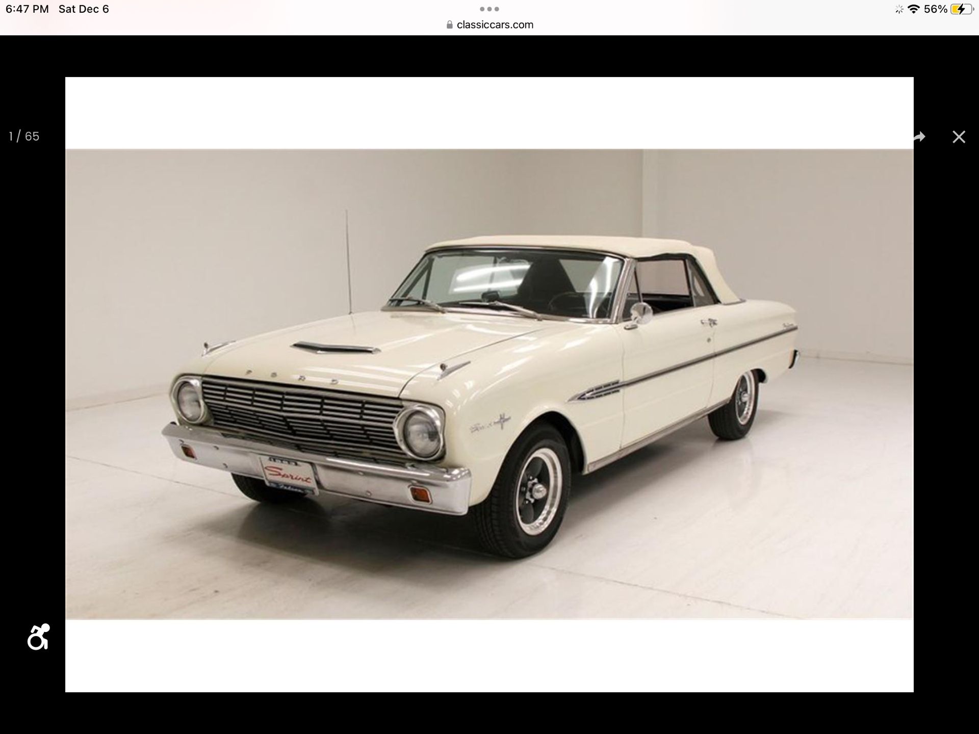 1963 Ford Futura Sprint Convertible ( Buried In Garage) Not Car In Photo
