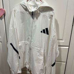 adidas Z.N.E. WTT Full Zip Hooded Track Jacket White/Black Men’s L KD8495