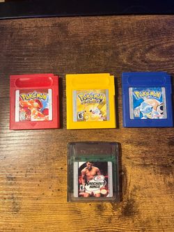 Original Authentic Pokemon gameboy games Lot of 3:  Red, Blue, Yellow versions with bonus game