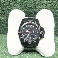 BULOVA Stainless Steel Black Quartz Classic Series Wristwatch. 