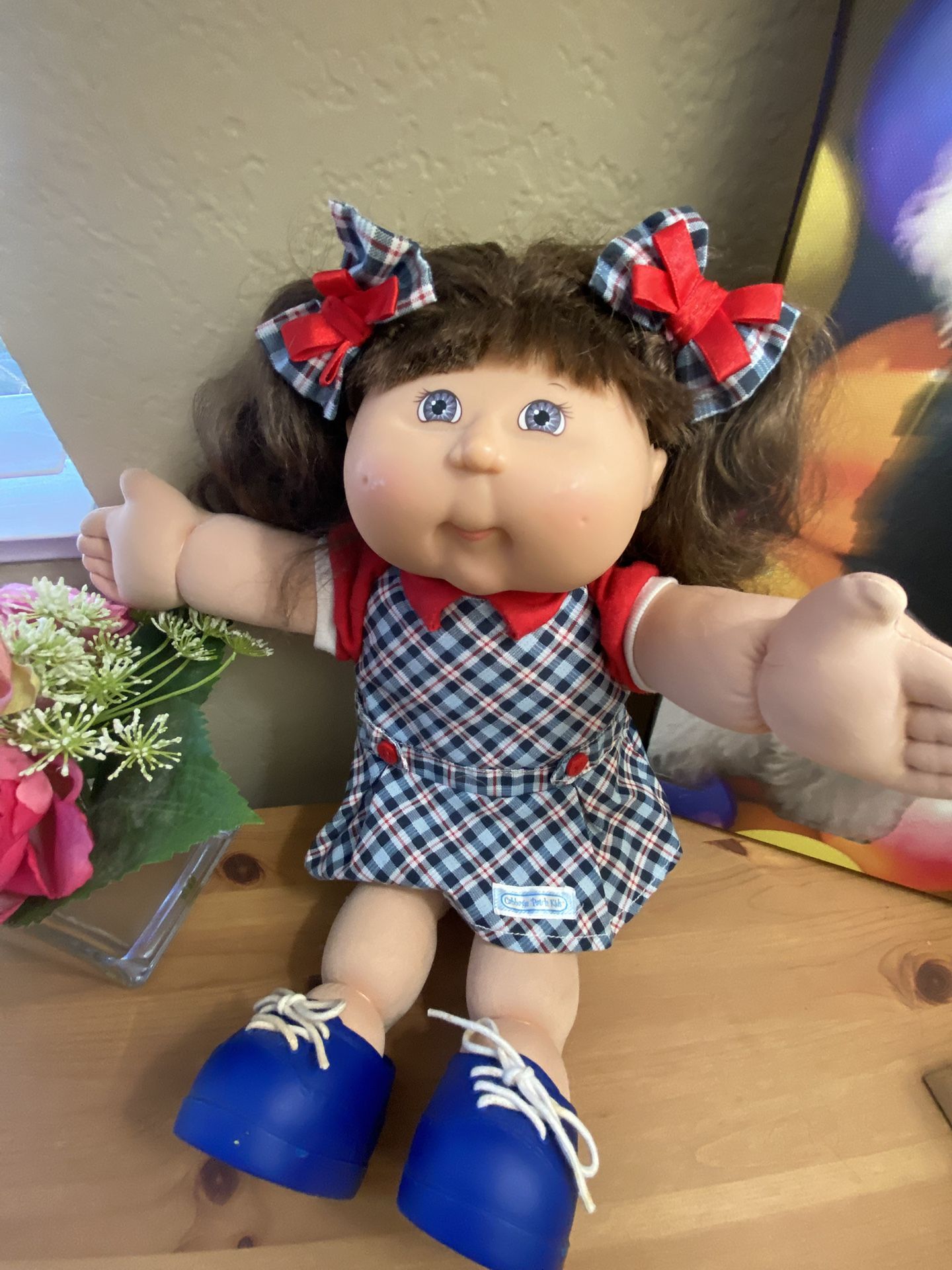 Cabbage Patch Doll Girl In Original Plaid Dress