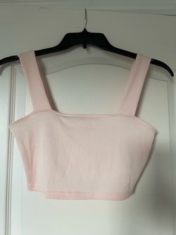 Pink Ribbed Crop Top