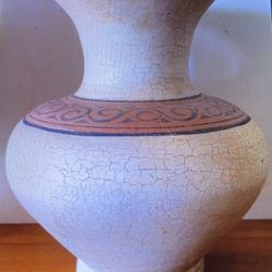 Vase, terracotta pot, crackle finish, Large