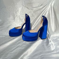 Royal Blue Platform US Women’s Size 8 Heels 