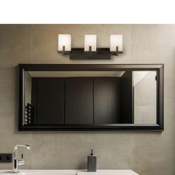 Home Decorators Collection Rockhill 22.07 in. 3-Light Black LED Industrial Bathroom Vanity Light Dark LED