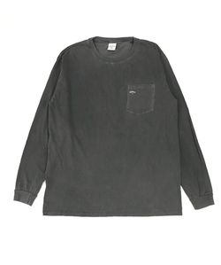 Noah NYC Long Sleeve Pocket Shirt Mens Large L Faded Gray Tee Cross Vintage