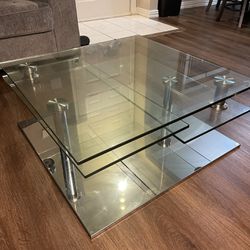 Contemporary Multidimensional Glass Table 