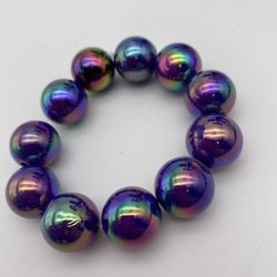 Purple Iridescent Large Beaded Bracelet
