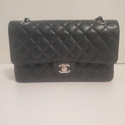 Black Chanel Caviar Leather Shoulder Bag