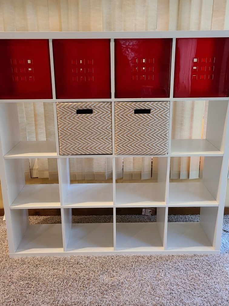 IKEA Book Shelf (16 Cubes W/ 6 Boxes)