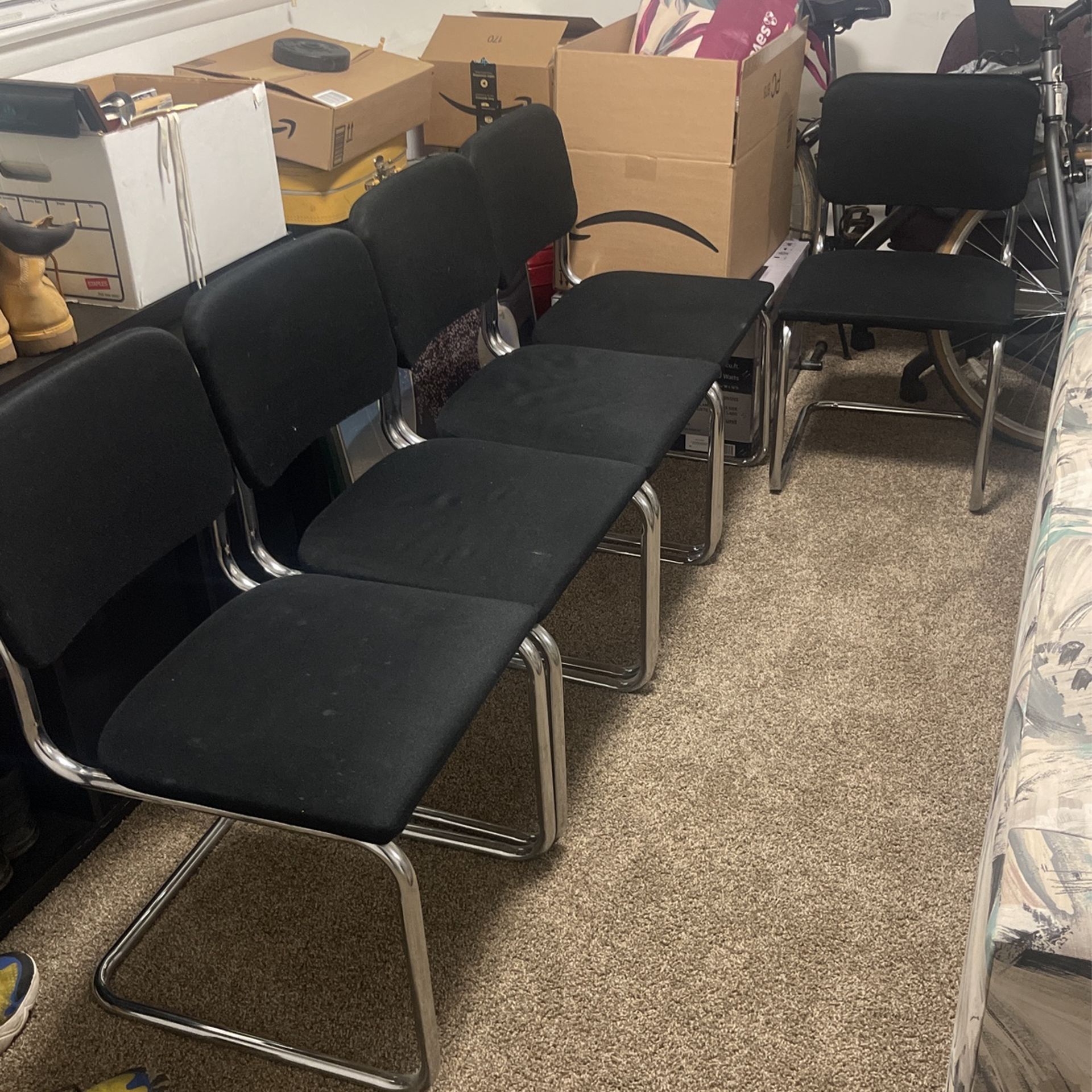 Chairs. Knoll Set Of 5 Black chairs