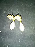 CZ diamond snowflake pearl earrings