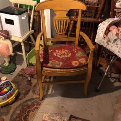 Wooden Chair With Pillow