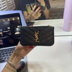 Black YSL Keychain Wallet