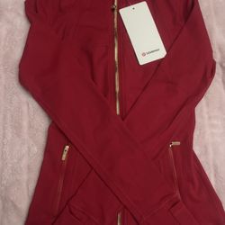 Red & gold Lululemon Define Jacket 
