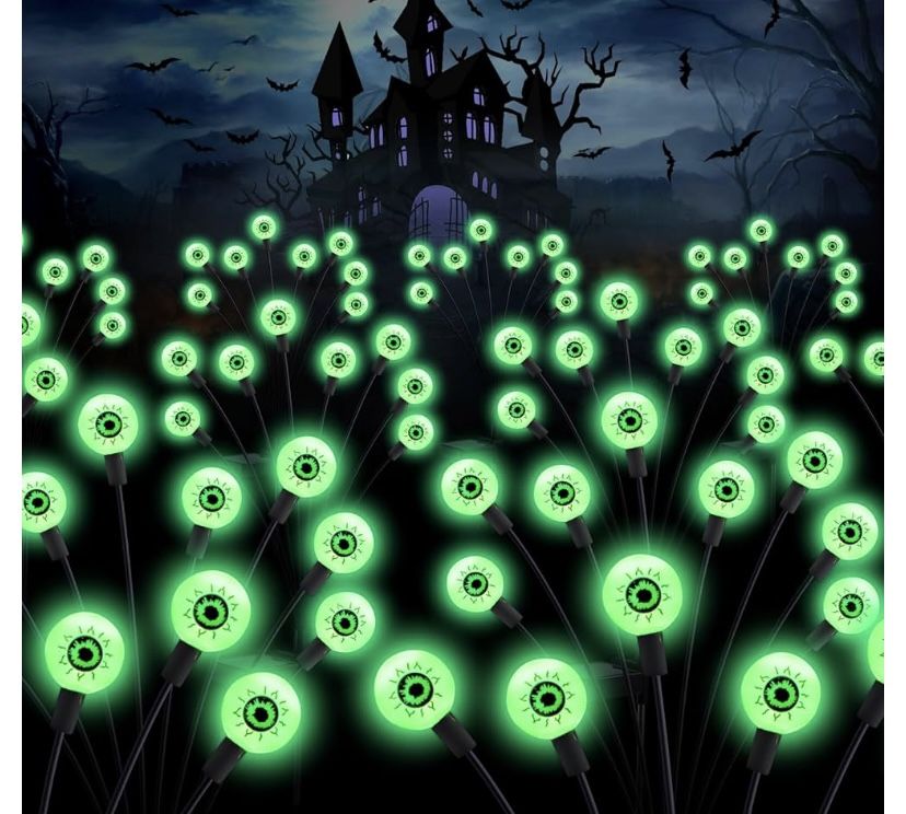 ASMAD Halloween Decorations Outdoor Solar Scary Eyeball Lights, 4Pack