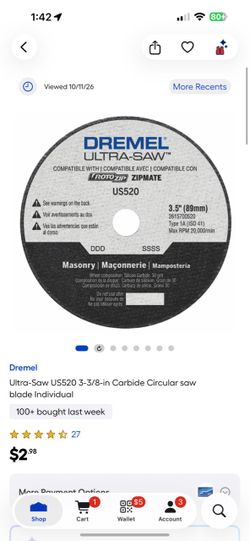Dremel Ultra-Saw US520 Masonry Cut-Off Wheel