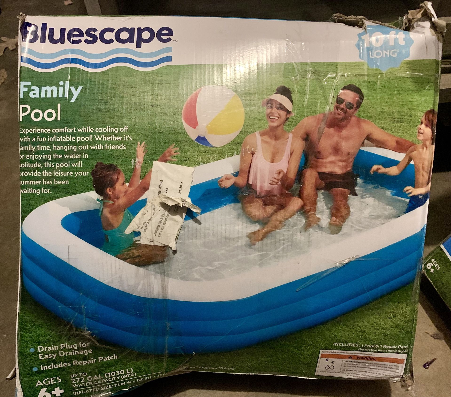 8ft ROUND & 10 Ft RECTANGLE INFLATABLE POOLS