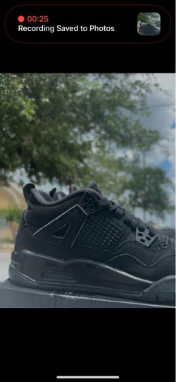 Authentic Air Jordan 4 Retro Black Cat GS - Size 7Y