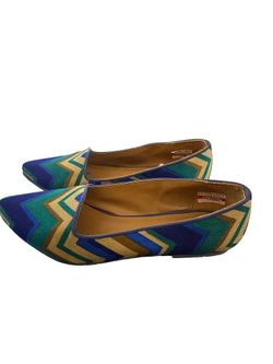 Metro Embroidered Chevron Flats - Multicolor, 9