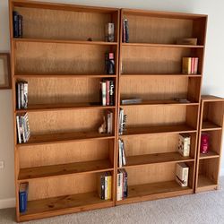 Pair of Custom Handmade Wooden Bookcases